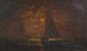 Charles S. Dorion moonlit seascape Spain oil painting artist